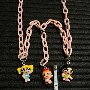 1998 Powerpuff Girls Chain Charm Necklace